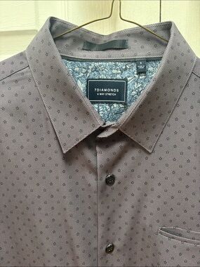 7 Diamonds dark purple mens shirt with subtle dot pattern, only ever dry-cleane